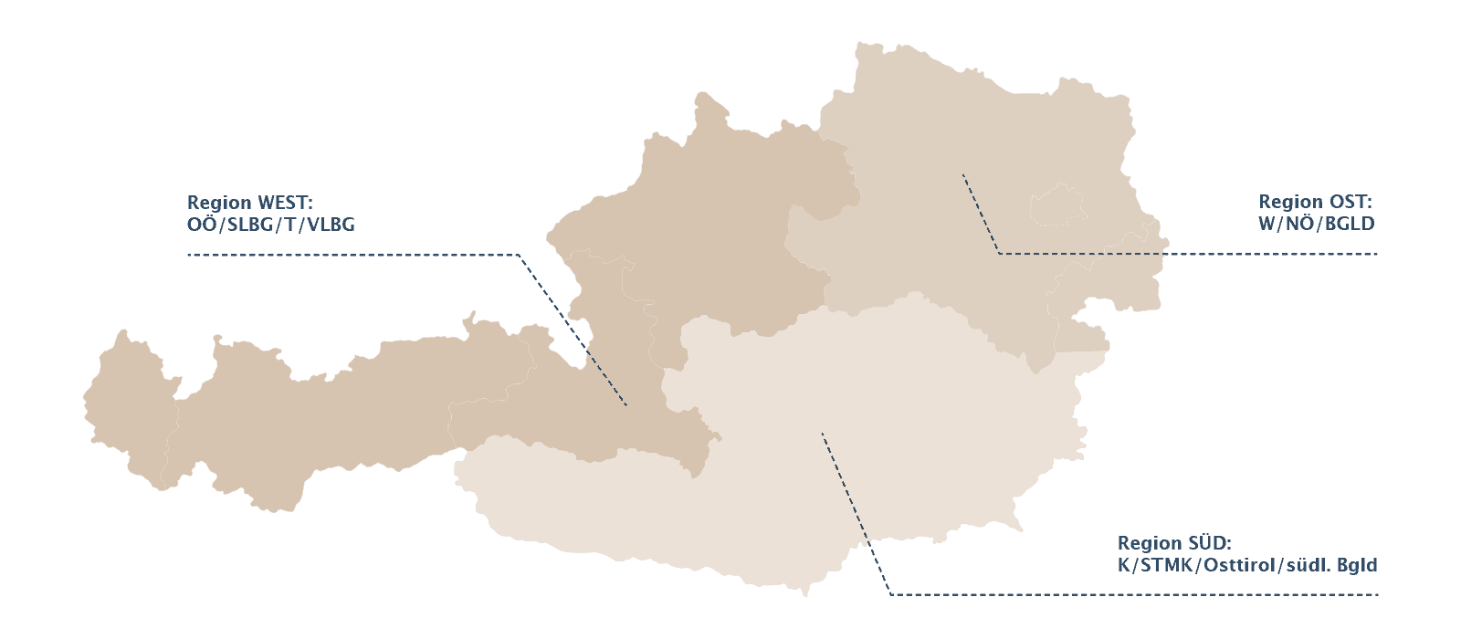Eine Karte von Österreich